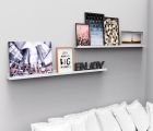 2 Prateleiras Para Quadros De Fotos Mdf Branco 1m